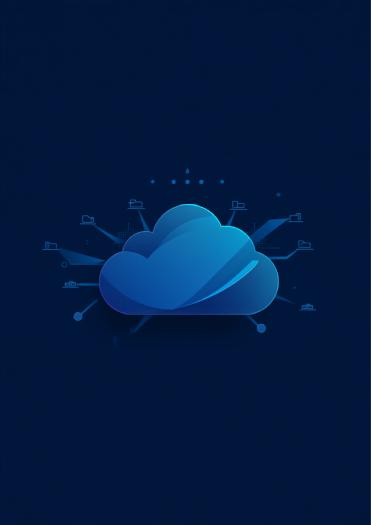 Minimalist cloud icon representing cloud storage comparison between Google Drive, OneDrive, and Dropbox