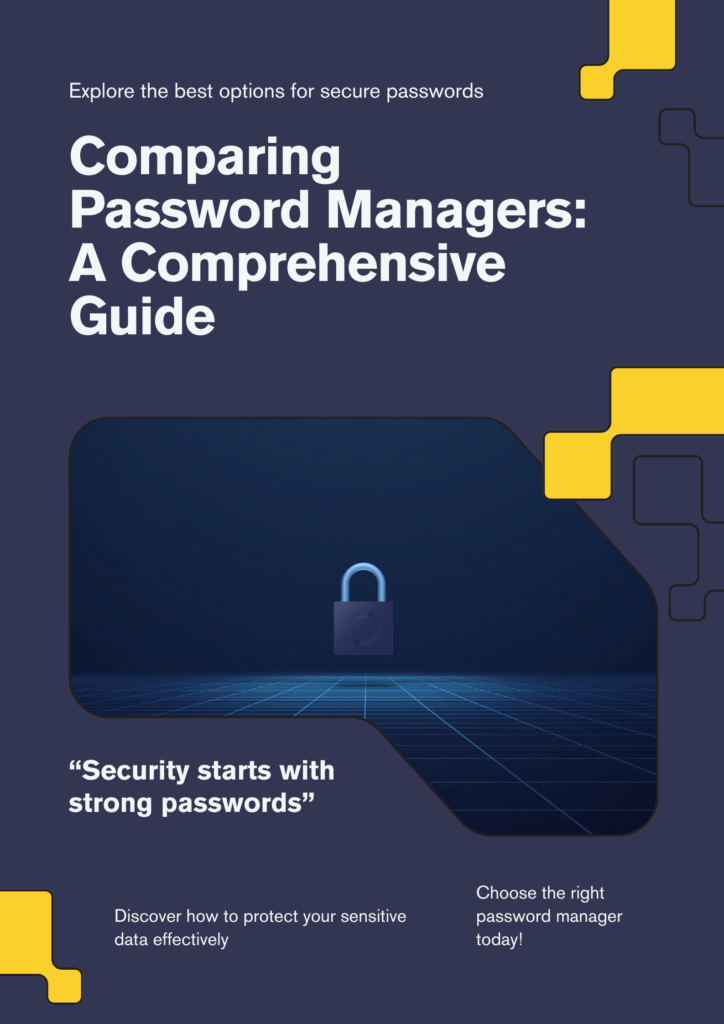 Illustration comparing password managers with a digital padlock icon