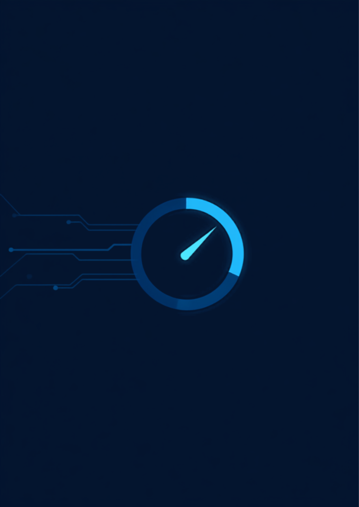 Illustration of a speed gauge representing computer performance troubleshooting