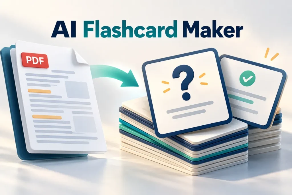 Source notes transforming into question-and-answer flashcards.