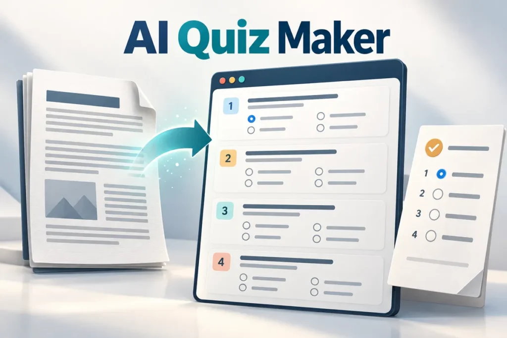 Source document transforming into a numbered practice quiz and answer key.