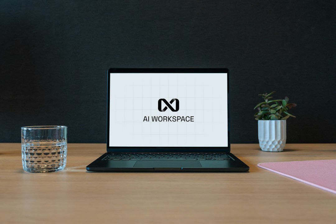 AI workspace on a laptop for organizing chats files and projects
