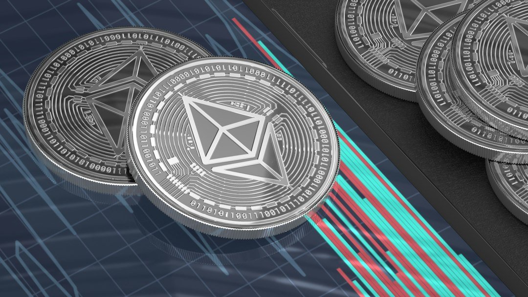Ethereum symbol in a 3D illustration for an explainer about network transaction fees